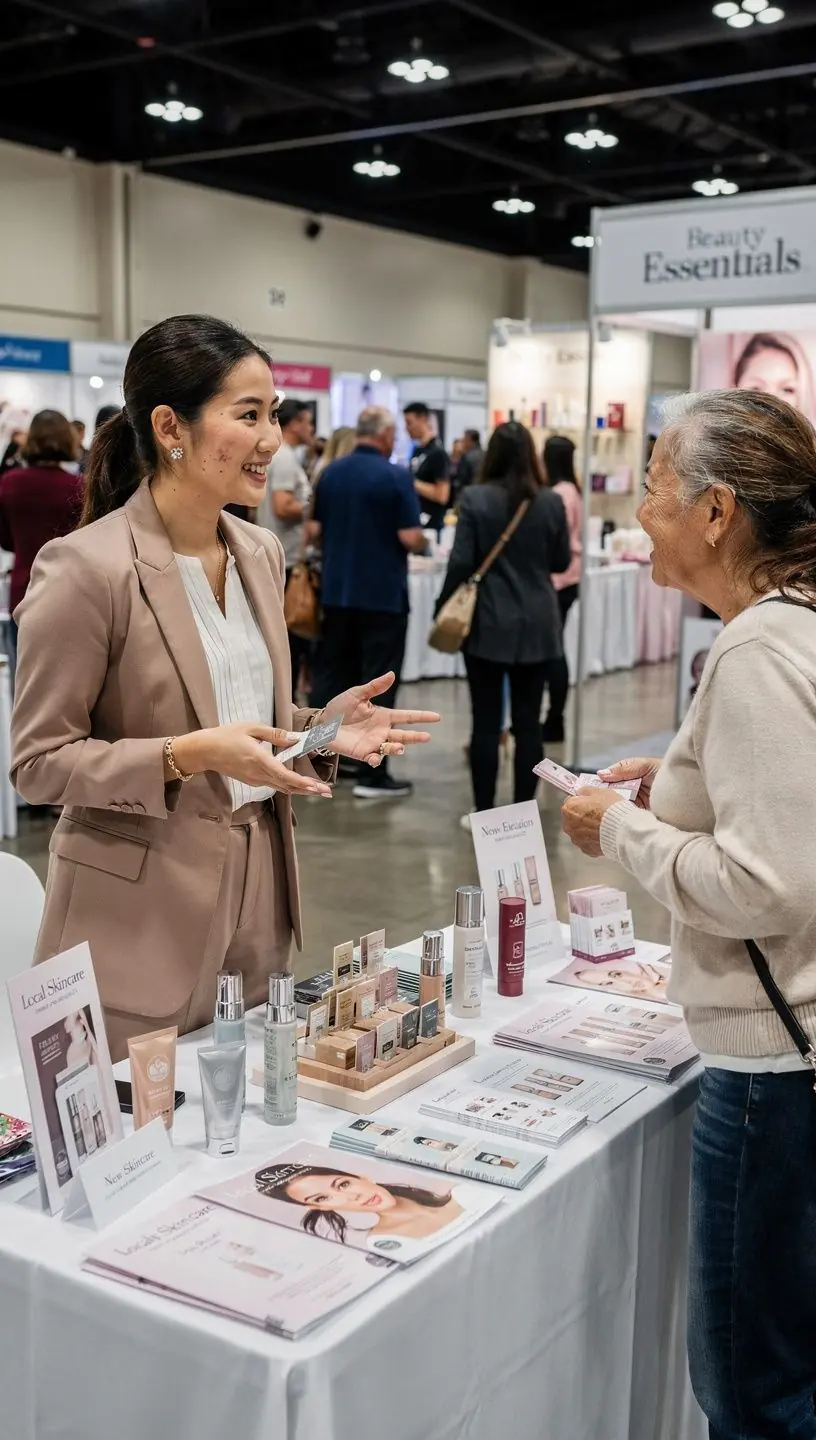 Nowoczesne studio piękności z profesjonalnym miejscem do pracy i kreatywnym zespołem w trakcie konsultacji.